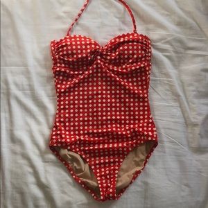 J.Crew red polka dot bathing suit